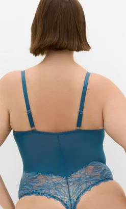 Ingrid Underwire Lace Bodysuit - teal