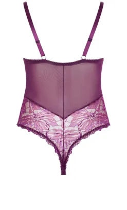 Ingrid Underwire Lace Bodysuit - purple iris
