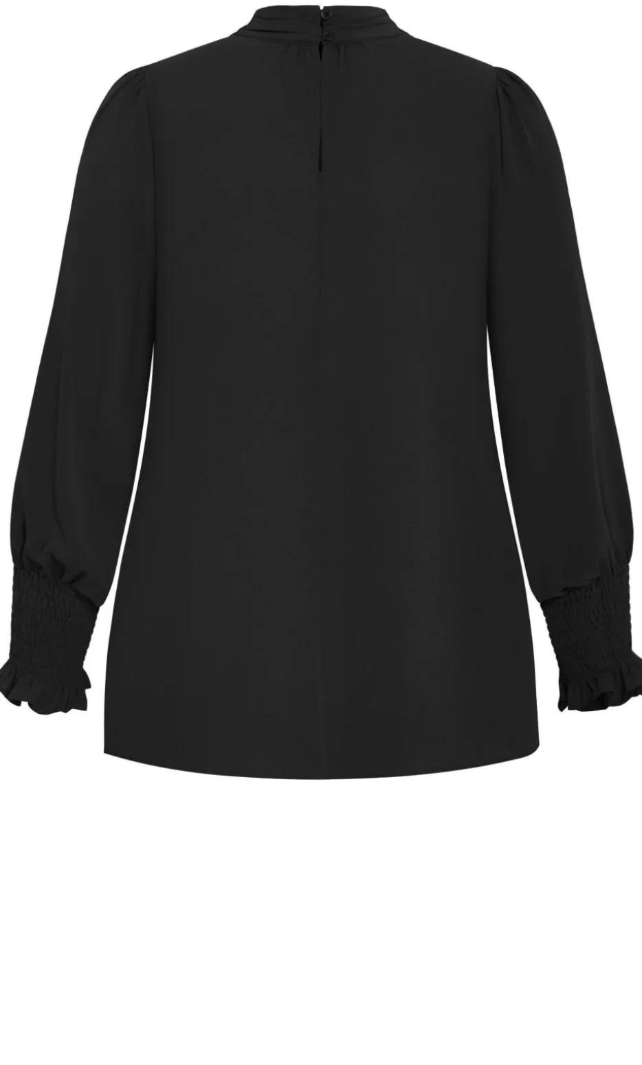 Iris High Neck Long Sleeve Top - black