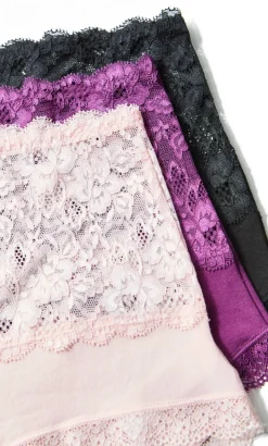 Iris 3 Pack Cotton Hi Brief - pink icing purple iris black