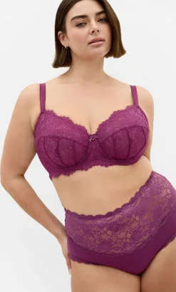 Iris 3 Pack Cotton Hi Brief - pink icing purple iris black