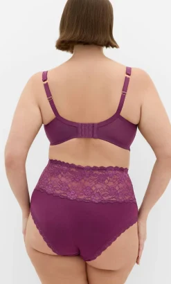 Iris 3 Pack Cotton Hi Brief - pink icing purple iris black