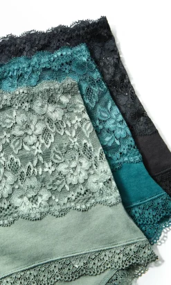 Iris 3 Pack Cotton Hi Brief - sage teal black
