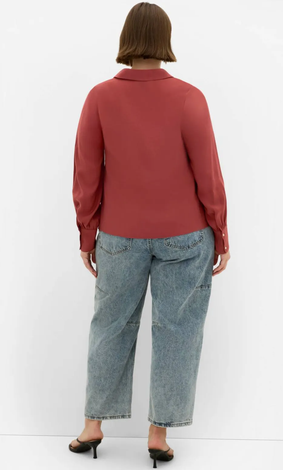 Isabella Long Sleeve Tie Front Shirt - sienna
