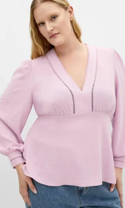 Island Long Sleeve V Neck Top - soft pink