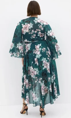 Jade Blossom Print Maxi Dress - jade