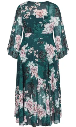 Jade Blossom Print Maxi Dress - jade