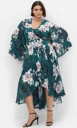 Jade Blossom Print Maxi Dress - jade