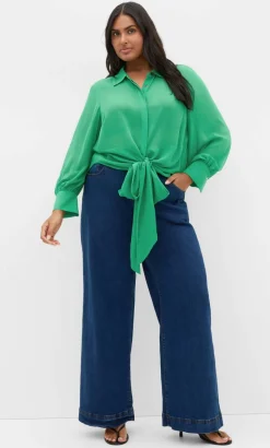 Jane Tie Hem Shirt - kelly green