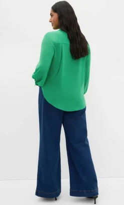 Jane Tie Hem Shirt - kelly green