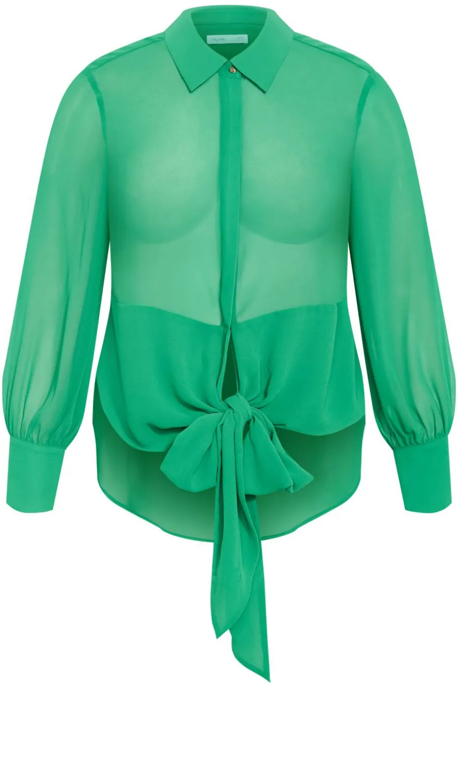 Jane Tie Hem Shirt - kelly green