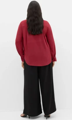 Jane Tie Hem Shirt - ruby