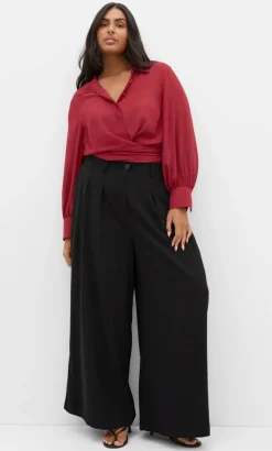 Jane Tie Hem Shirt - ruby