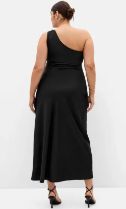 Jayne One Shoulder Maxi Dress - black