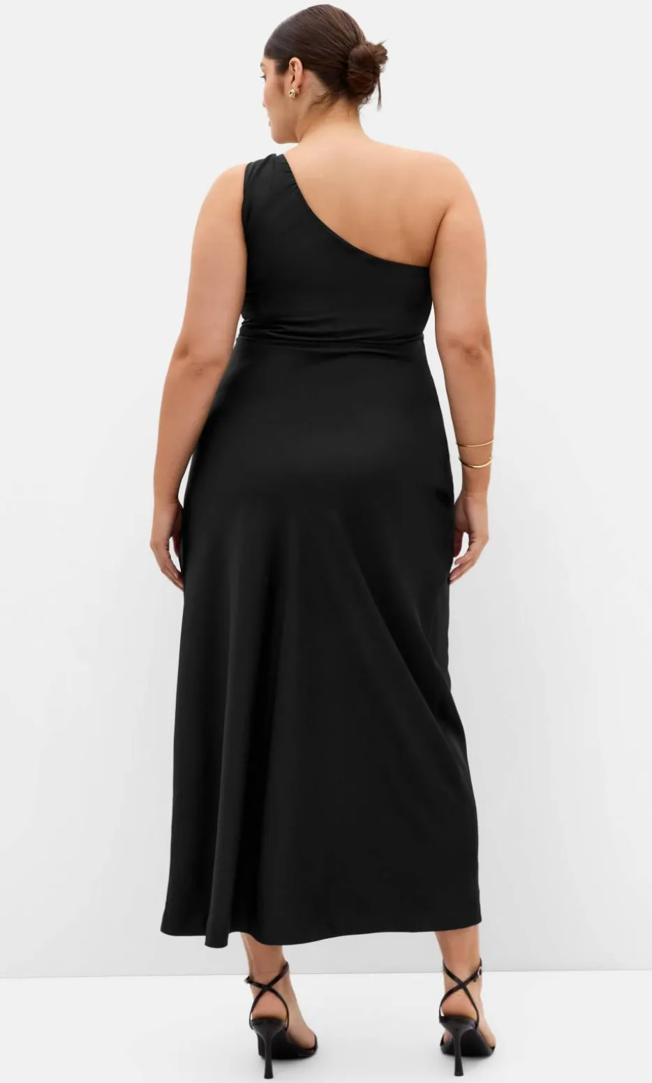 Jayne One Shoulder Maxi Dress - black