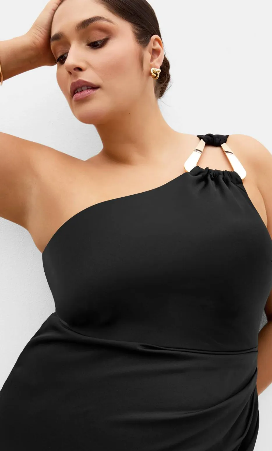 Jayne One Shoulder Maxi Dress - black