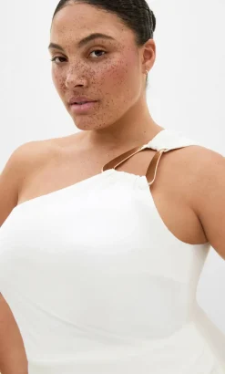 Jayne One Shoulder Maxi Dress - ivory