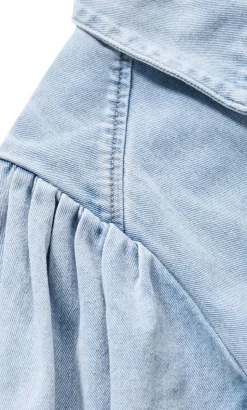 Jessie Balloon Sleeve Denim Shirt - light wash