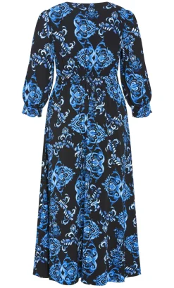 Jolene Willow Print Maxi Dress - black