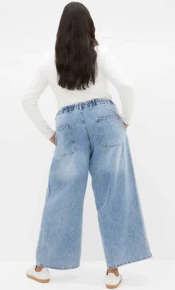 Jorja Wide Leg Crop Denim Pant - light wash
