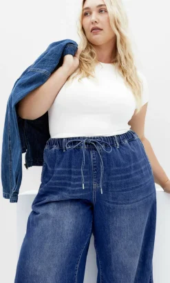 Jorja Wide Leg Denim Pant - mid wash