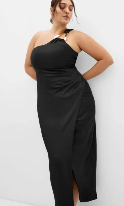 Joy One Shoulder Maxi Dress - black