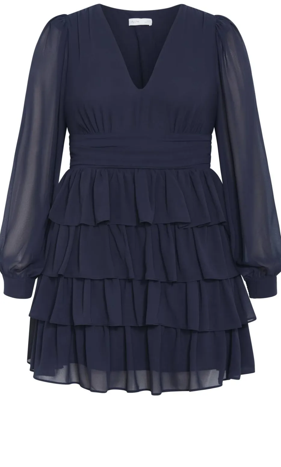 Juliette Tiered Mini Dress - navy