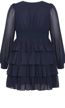 Juliette Tiered Mini Dress - navy