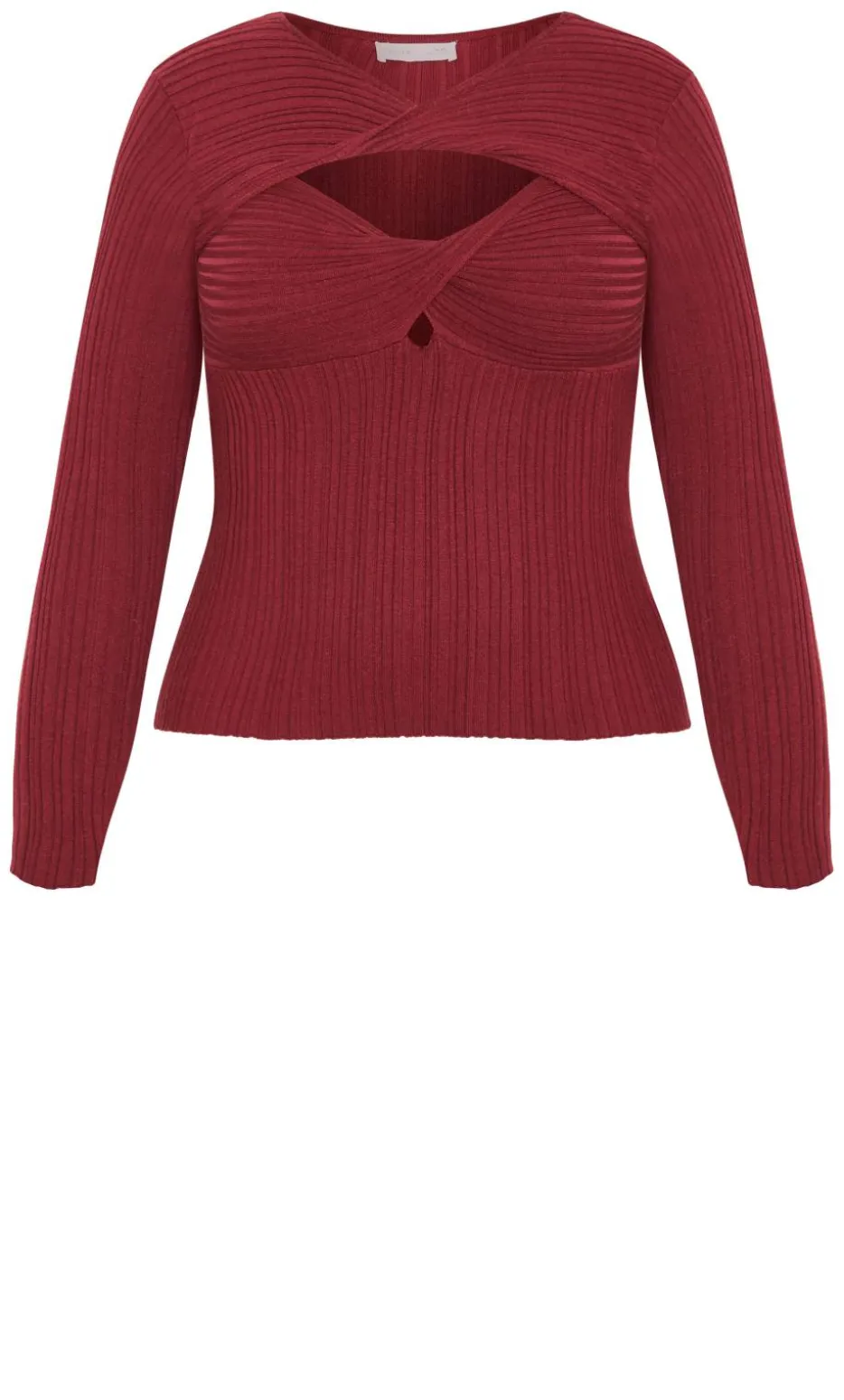 Kaleigh Twist Detail Knit Jumper - dark cherry