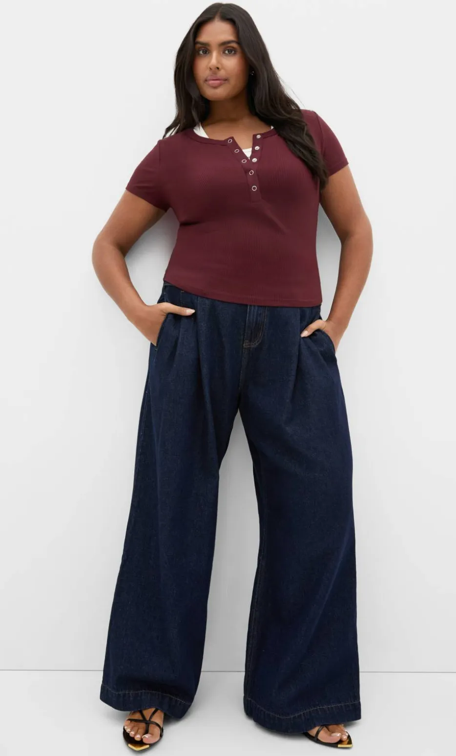 Kara Henley Rib Tee - wildberry