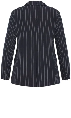 Karla Pinstripe Blazer - navy