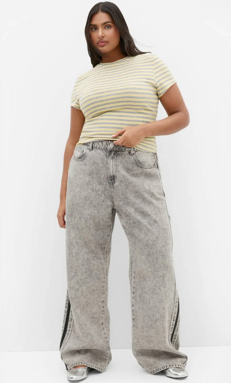 Karla Short Sleeve Stripe Tee - lemon