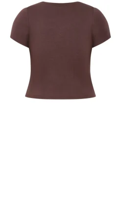Karla Short Sleeve Tee - chocolate