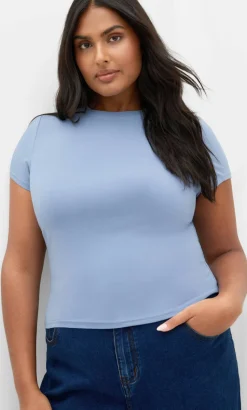 Karla Short Sleeve Tee - dusty blue