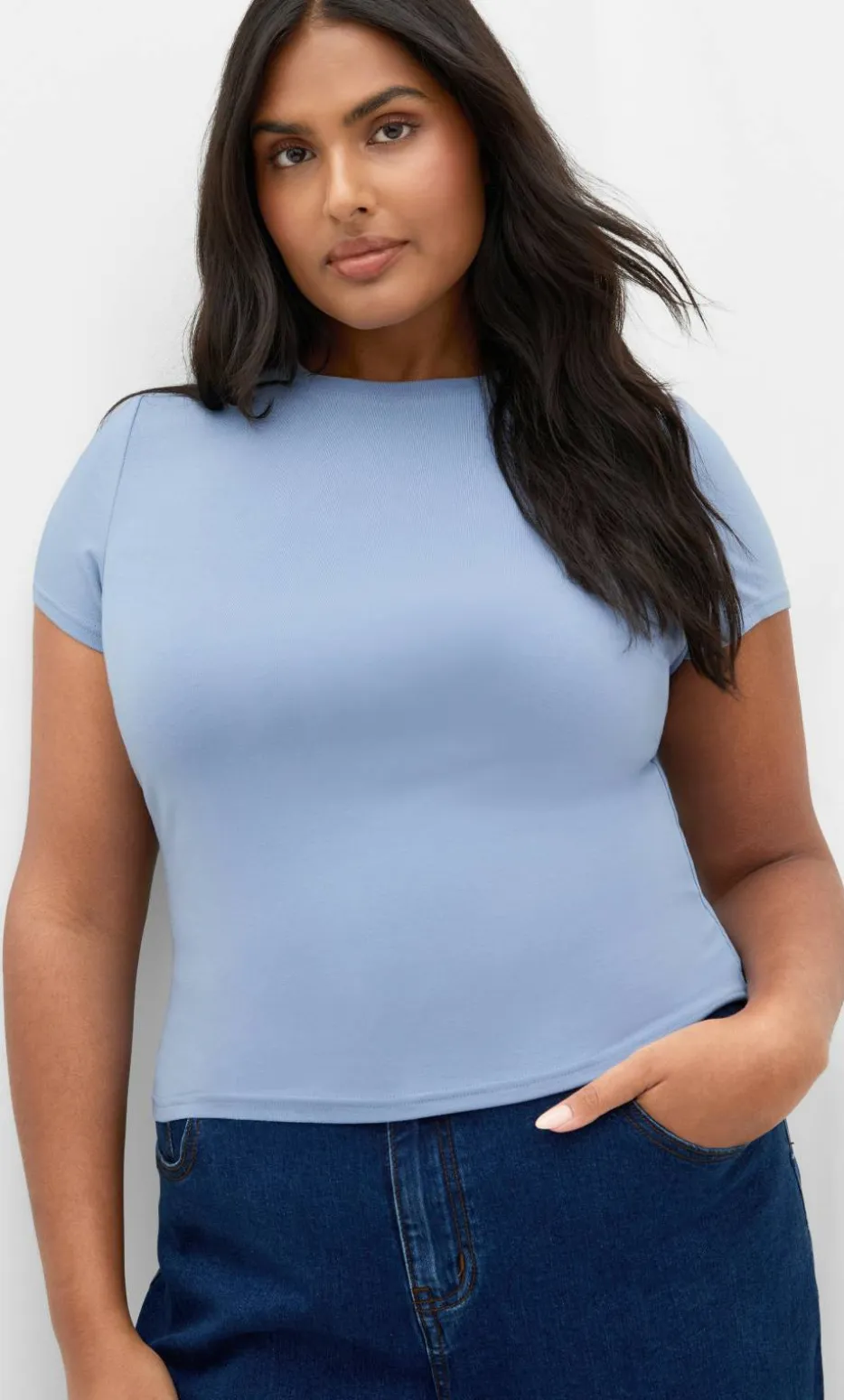 Karla Short Sleeve Tee - dusty blue