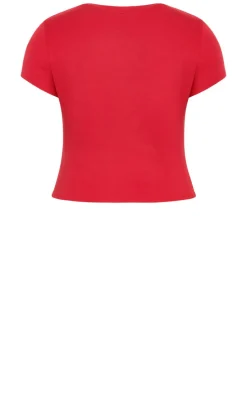 Karla Short Sleeve Tee - red