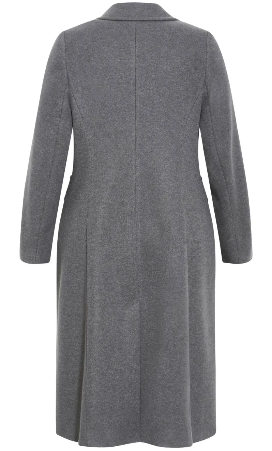 Keira Longline Melton Coat - charcoal marle