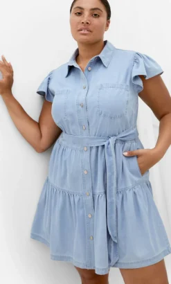 Kelise Denim Mini Dress - light wash
