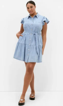 Kelise Denim Mini Dress - light wash