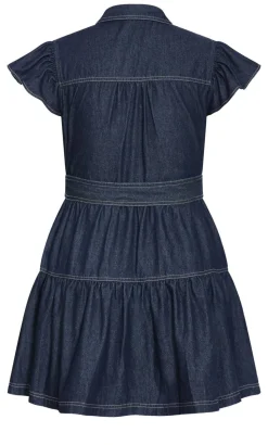 Kelsie Denim Mini Dress - dark wash