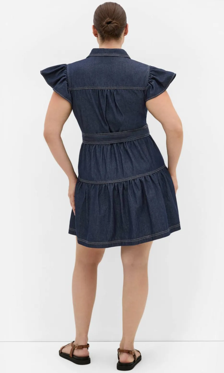 Kelsie Denim Mini Dress - dark wash