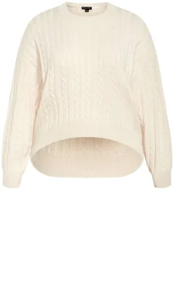 Kenia Crew Neck Knit Jumper - cream