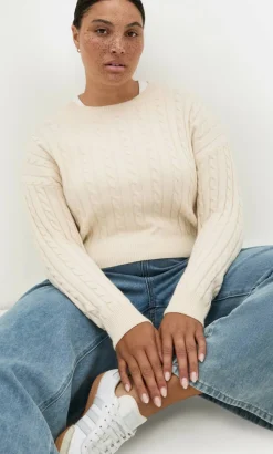 Kenia Crew Neck Knit Jumper - cream