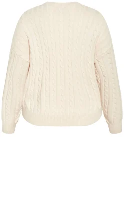 Kenia Crew Neck Knit Jumper - cream