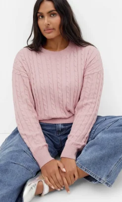 Kenia Crew Neck Knit Jumper - pale pink