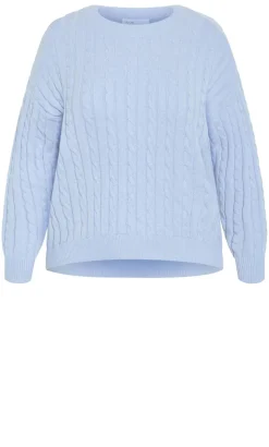Kenia Crew Neck Knit Jumper - sky blue