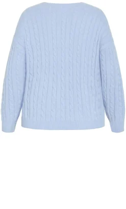 Kenia Crew Neck Knit Jumper - sky blue