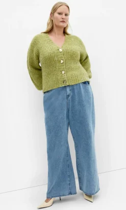 Kiara V Neck Cardigan - matcha