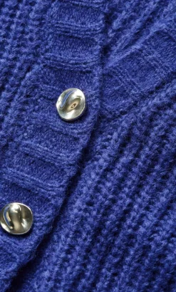 Kiara V Neck Cardigan - ocean blue