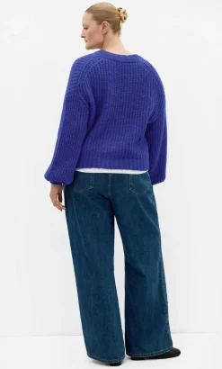 Kiara V Neck Cardigan - ocean blue
